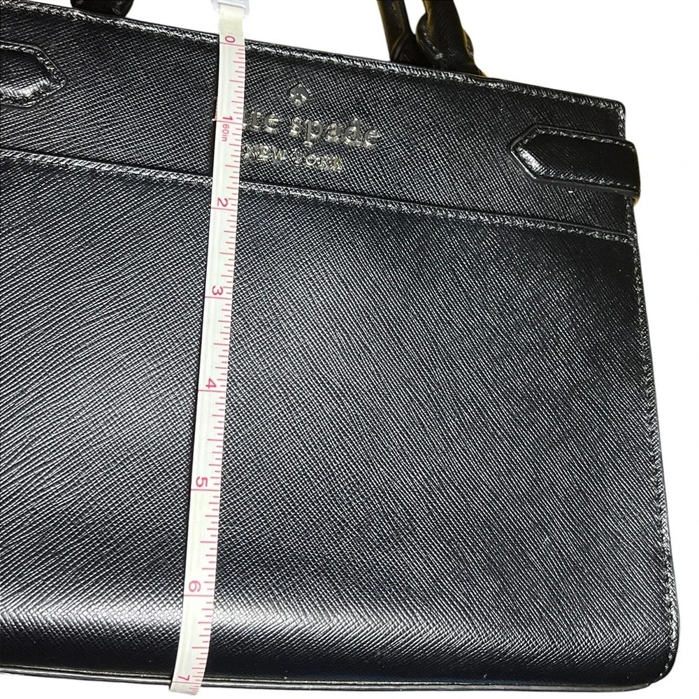 Kate Spade New York Black Saffiano Leather Small Satchel Crossbody Bag Gold Logo